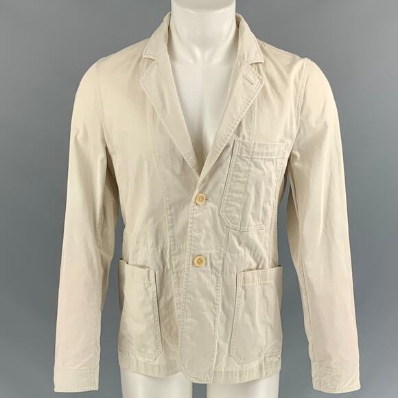 UNIS Size 38 Off White Solid Cotton Jacket - Picture 1 of 7